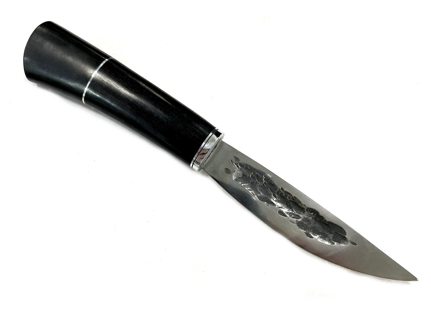 Якутский нож, кованая 95х18, черный граб
