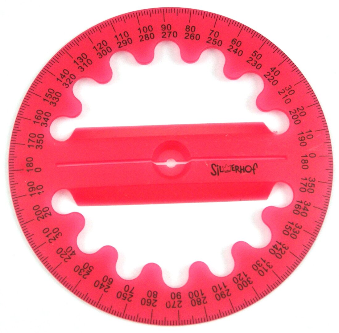 фото SILWERHOF Транспортир, пластмассовый, COLORFUL, 360°, объемный