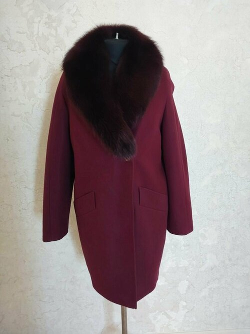 Пальто ЕЁ-стиль, размер 44, бордовый