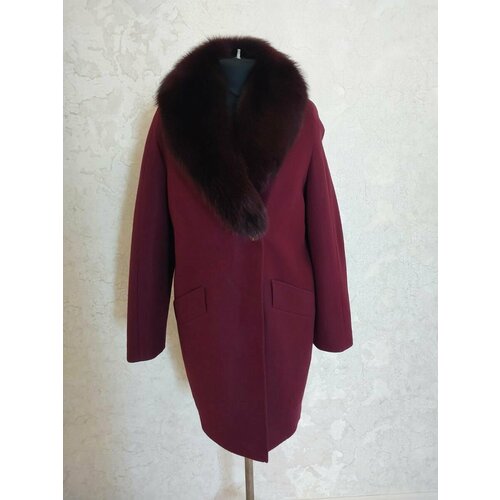 Пальто  ЕЁ-стиль, размер 44, бордовый