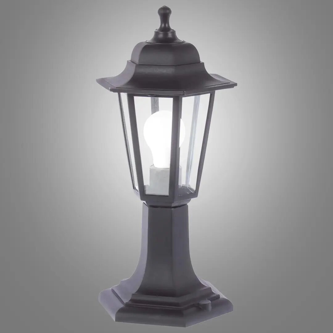 фото Столб уличный Apeyron малый 6 граней, цвет чёрный