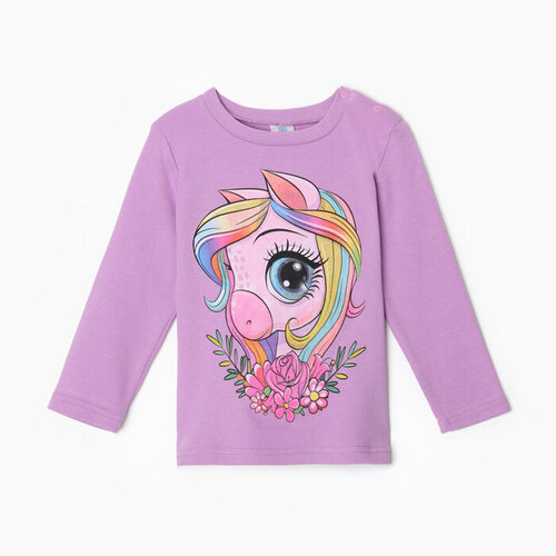 фото Лонгслив bonito kids, размер 92, мультиколор, сиреневый