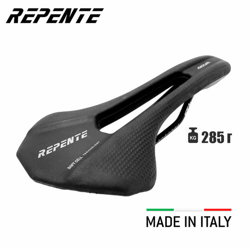 Велосипедное седло selle Repente Nova ST4 Black, 260х142 мм, вес 285 г. - легкое спортивное, Италия седло repente latus m черный черный серебристый