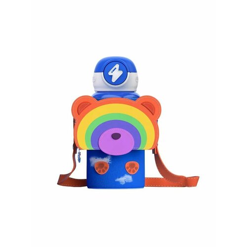 Эргономичный детский термос с двойной стенкой и прочной изоляцией, 600 мл, Синий