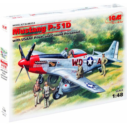 Сборная модель Р-51Д с пилотами и техниками ВВС США (1/48) 48153 ICM icm сборная модель пилоты ввс армии сша 1941 1945 г 1 32