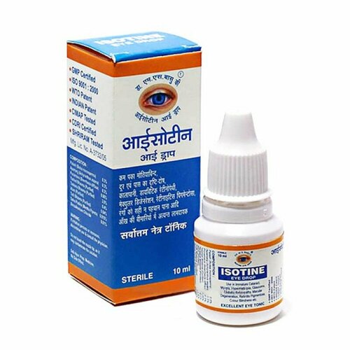 Айсотин капли для глаз марки Джагат Фарма (Isotine eye drops Jagat Pharma), 10 мл