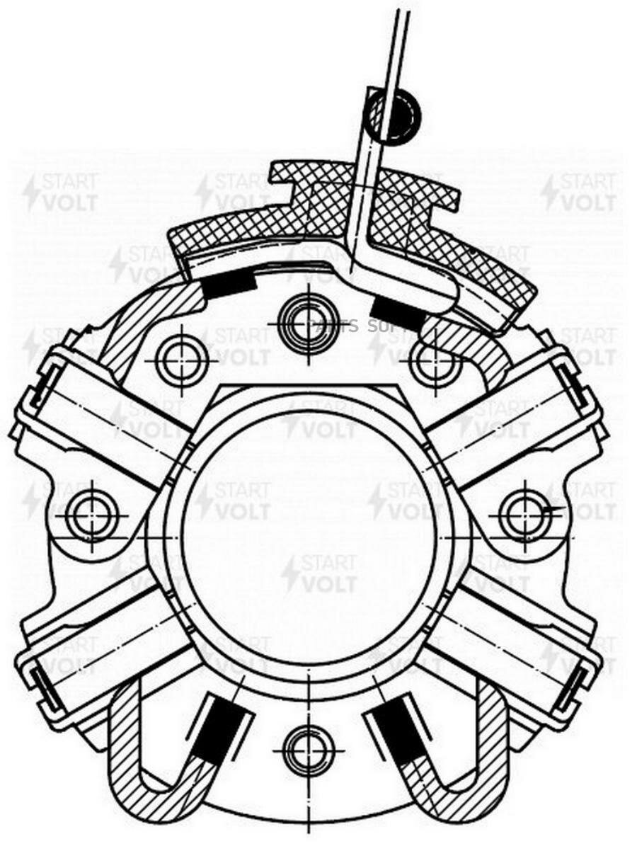 STARTVOLT VBS 0111 Узел щеточный стартера для а/м ВАЗ 2110-2112/ГАЗ/УАЗ с дв. 405/406/409
