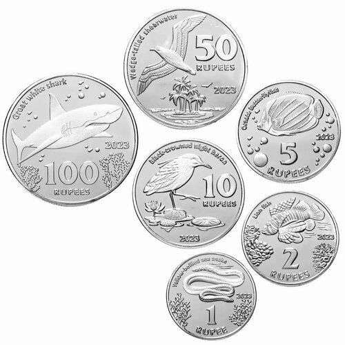 Набор из 6 монет рупий Кокосовые острова. Австралия 2023 UNC непал 50 рупий 2005 г павлины гора ама даблам unc юбилейная