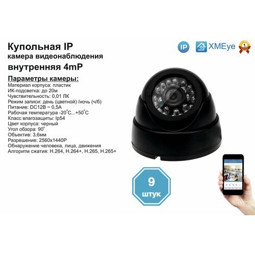 (9шт) DVB300IP4MP. Внутренняя IP камера 4мП с ИК до 20м.