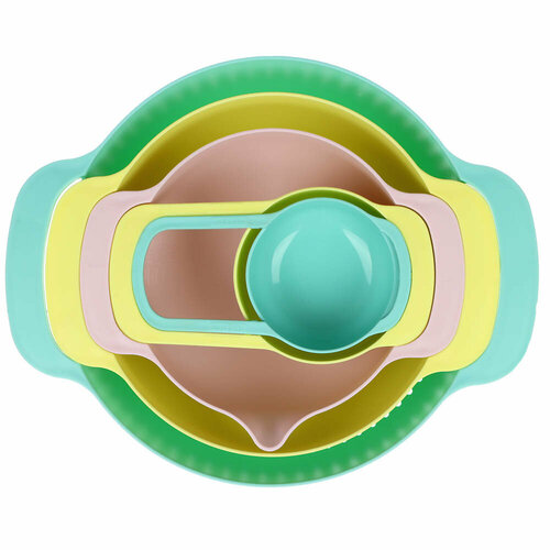Набор для кухни 5 в 1( Дуршлаг 22см, миска 1,2л, миска 0,8л, мерная ложка 250мл, мерная ложка 125мл.