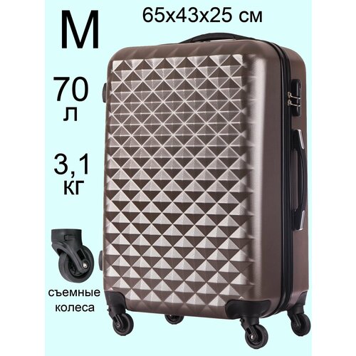 фото Чемодан l'case lcase-кофе-м, 65 л, размер m, коричневый