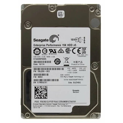 Жесткий диск Seagate 600GB 15K 25 12Gbps SAS ST600MP0005 2281300₽