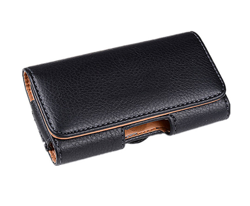 Чехол-кобура MyPads для Philips Xenium E570 из натуральной кожи с удобным креплением на пояс ремень черного цвета