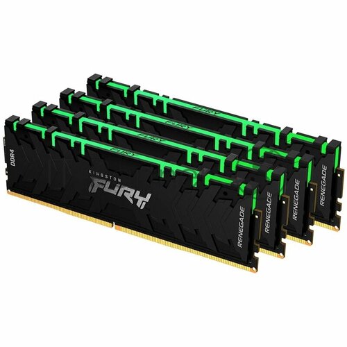 Память оперативная Kingston 32GB 3600MHz DDR4 CL16 DIMM (Kit of 4) FURY Renegade RGB оперативная память kingston fury renegade 64 гб 32 гб x 2 шт ddr4 2666 мгц dimm cl15 kf426c15rbk2 64