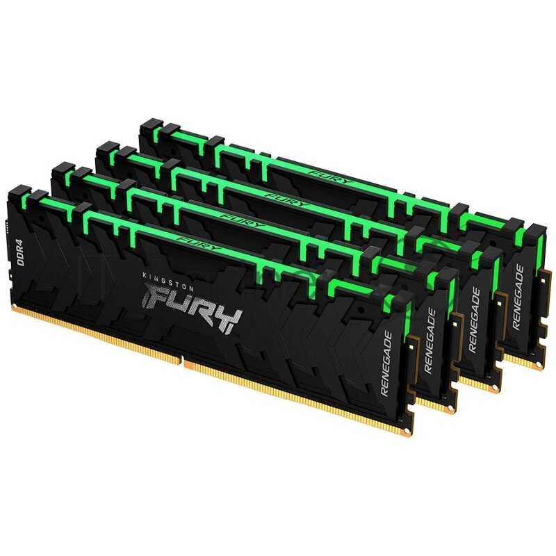 Оперативная память для компьютера 32Gb (4x8Gb) PC4-28800 3600MHz DDR4 DIMM CL16 Kingston Fury Renegade RGB KF436C16RB2AK4/32