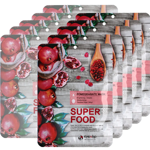 Маска для лица с экстрактом граната Eyenlip Super Food Mask Pomegranate, 10 шт груша pwr для ухода за фототехникой граната