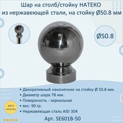 Шар на столб/стойку 50.8 мм натеко из нержавеющей стали