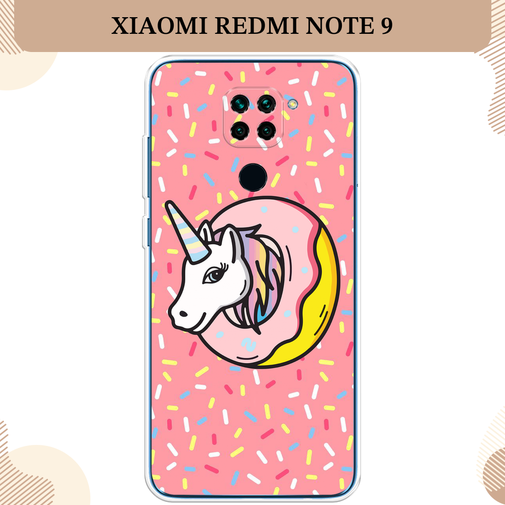 Силиконовый чехол "Единорог в пончике" на Xiaomi Redmi 10X/Note 9 / Сяоми Редми Нот 9