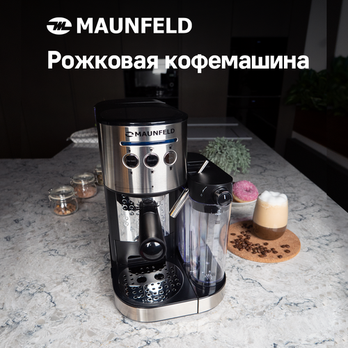 Кофеварка рожковая MAUNFELD MF-720S PRO, нержавеющая сталь кофемашина рожковая maunfeld mf 720s цвет нержавеющая сталь