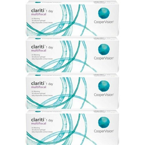 Контактные линзы CooperVision Clariti 1 Day Multifocal, 30 шт., R 8,6, D -0,25, ADD: высокая, 4 уп.