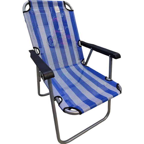 Кресло складное туристическое Каида полоса синяя/белая