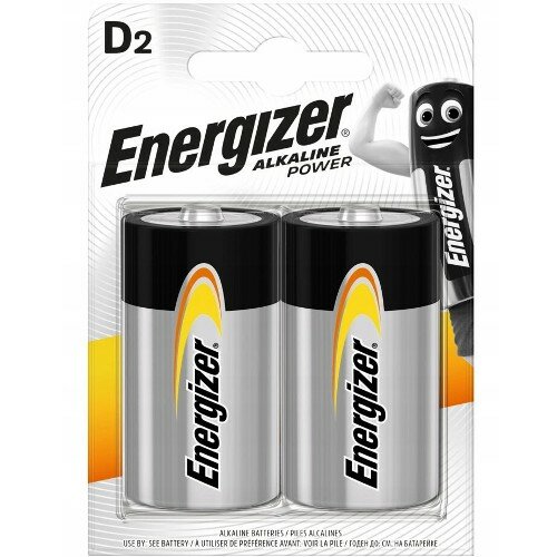 Батарейка D щелочная Energizer LR20-2BL Alkaline Power в блистере 2шт.