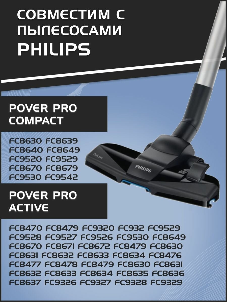 HEPA фильтр для пылесоса Philips (Филипс) 140х100х30 FC8470, FC8477, FC8472 43220093801