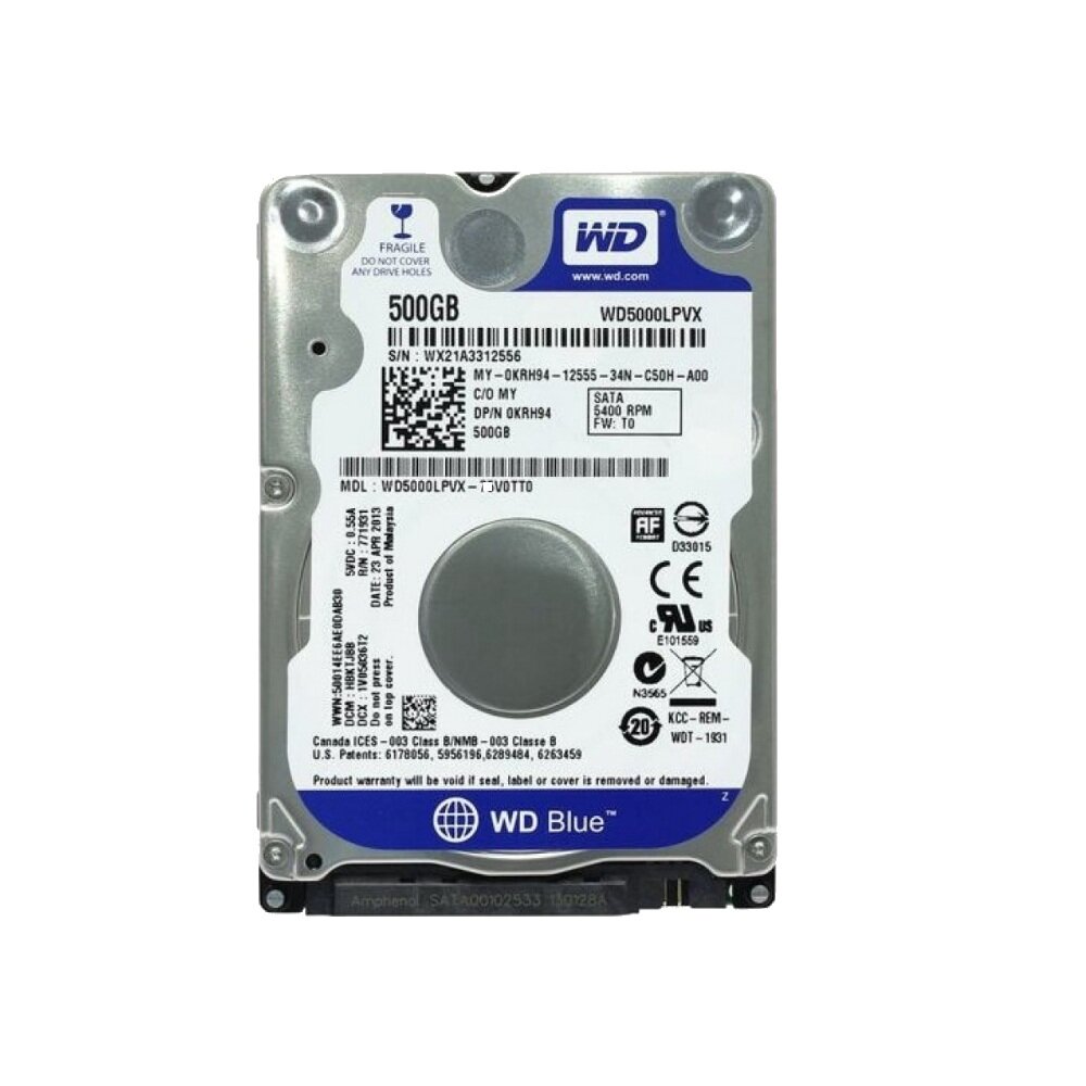 Винчестер 2,5" 500Гб SATA WD Blue WD5000LPVX-22V0TT0