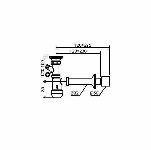 Сифон для умывальника с пробкой с подключением к стиральной машине SantecPro AQ362P5