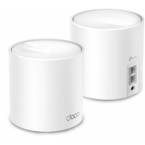 Бесшовный Mesh роутер TP-Link Deco X10 (DECO X10(2-PACK)) AX1500 10/100/1000BASE-TX белый (упак:2шт) бесшовный mesh роутер tp link deco x50 3 pack ax3000 10 100 1000base tx упак 3шт