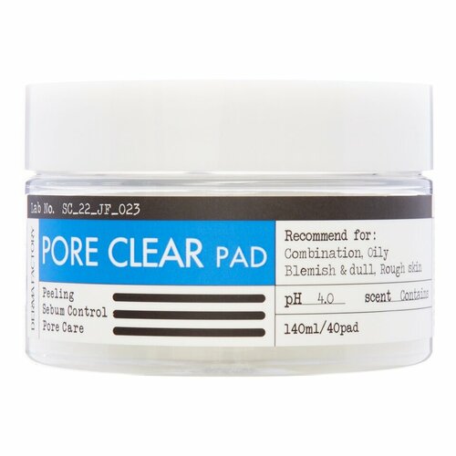 DERMA FACTORY PORE CLEAR PAD Очищающие пэды для лица 140мл очищающие пэды на основе термальной воды steambase thermulae clear pad 200 мл