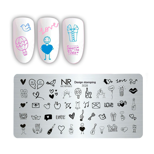 Пластина для стемпинга Nail Republic №3028 Love