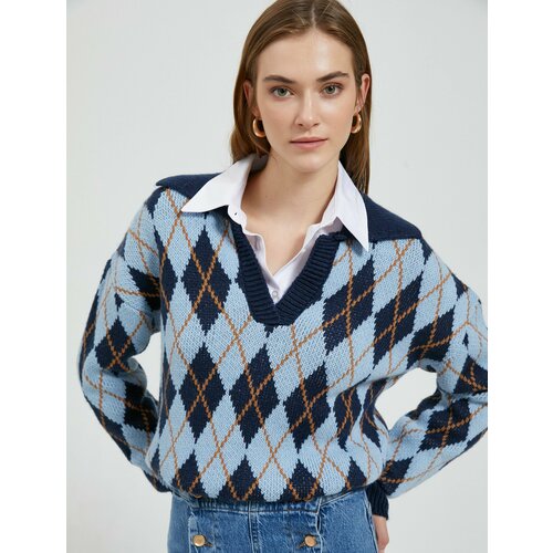 Пуловер KOTON, размер XS, синий пуловер koton размер xs синий