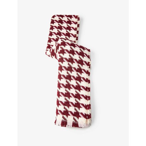 Шарф KOTON, универсальный, бордовый шарф размер универсальный горчичный бордовый