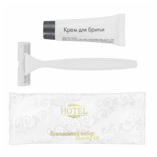 Бритвенный набор комплект 200 шт HOTEL крем для бритья станок саше флоупак 20001211 9939₽