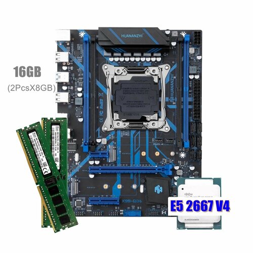 Комплект Процессор Intel Xeon E5 2667 V4 материнская плата HUANANZHI QD4 DDR4 16Gb 1850000₽