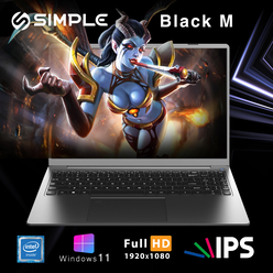15.6" Ноутбук SIMPLE Black M 15.6, Ультрабук, Intel Celeron N5095A (2.9 ГГц), RAM 16 ГБ, SSD 1ТБ, Intel UHD Graphics 750 МГц, Windows 11, Российская клавиатура