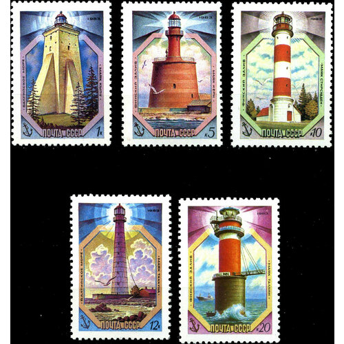 Почтовые марки СССР 1983г. Маяки Балтийского моря Маяки MNH комплект открыток ссср города тбилиси 1983 год полный 10 штук в люксе
