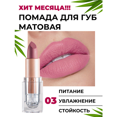 Помада для губ "Nudist Pink", матовая, твердая, увлажняющая, питательная, 24г