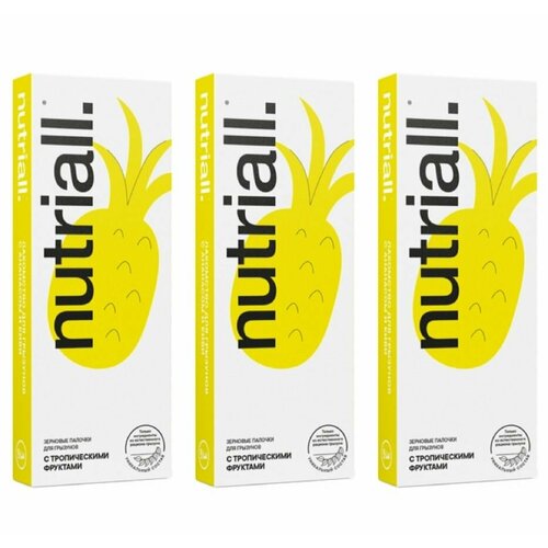 Nutriall Лакомство для грызунов Палочки зерновые с тропическими фруктами, 90 г, 3 уп
