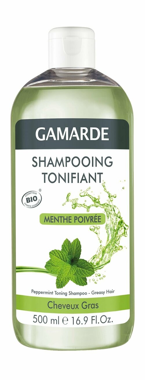 Тонизирующий шампунь для жирных волос и кожи головы / Gamarde Shampooing Tonifiant Menthe Poivree