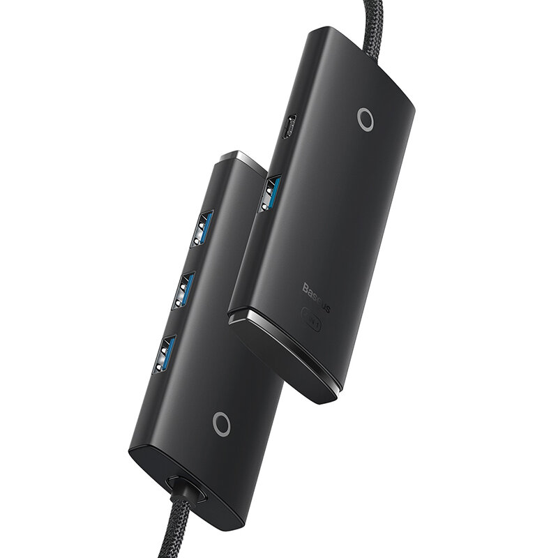 Хаб Baseus Lite Series 4-Port USB-A HUB Adapter (USB-A to USB 3.0x4 ) 1м (WKQX030401) черный — фото 19