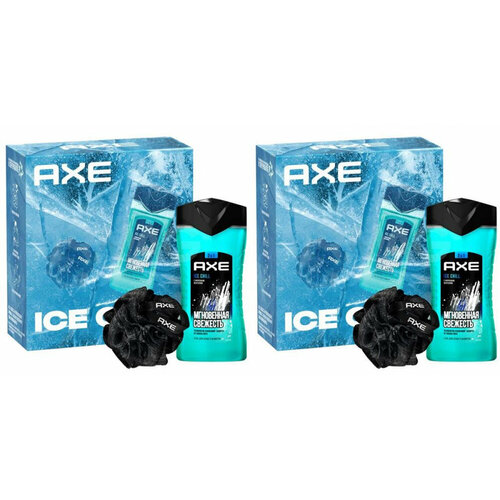 Axe Набор подарочный Axe Ice Chill, гель для душа и шампунь, 250 мл + мочалка, 2 шт