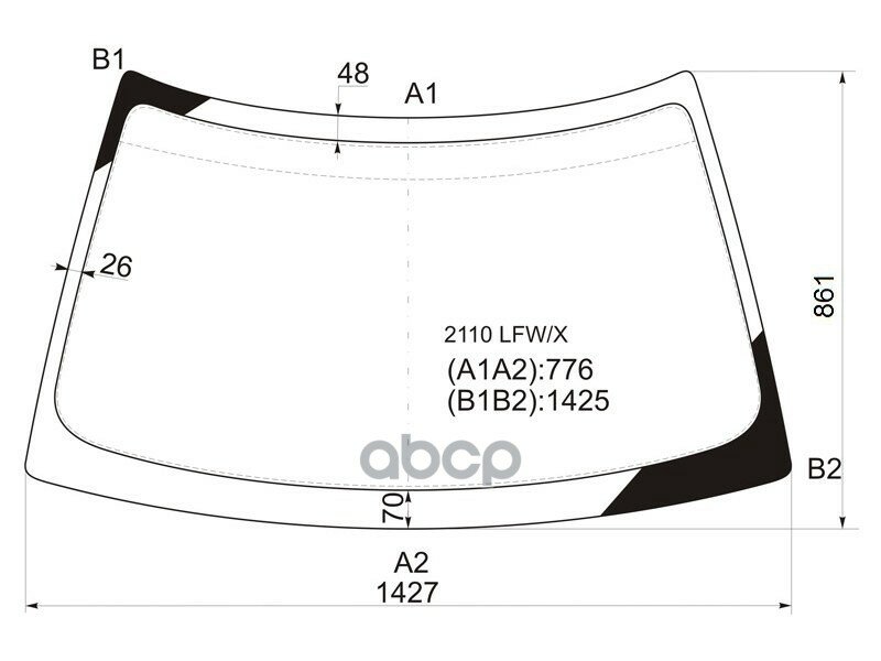 Стекло Лобовое Lada 2110 95-14 / 2111 97-14 / 2112 99-09 / Priora 07-18 XYG арт. 2110 LFW/X