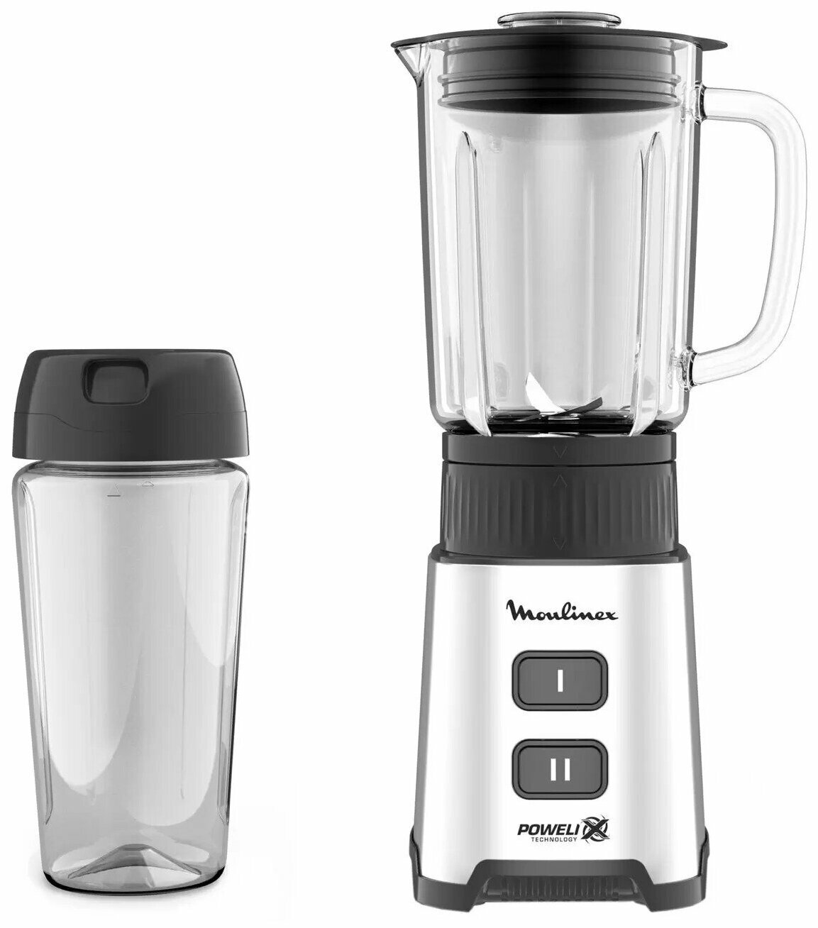 Moulinex Pulseo LM17GD10, бутылка из тритана, 400 Вт, металлик
