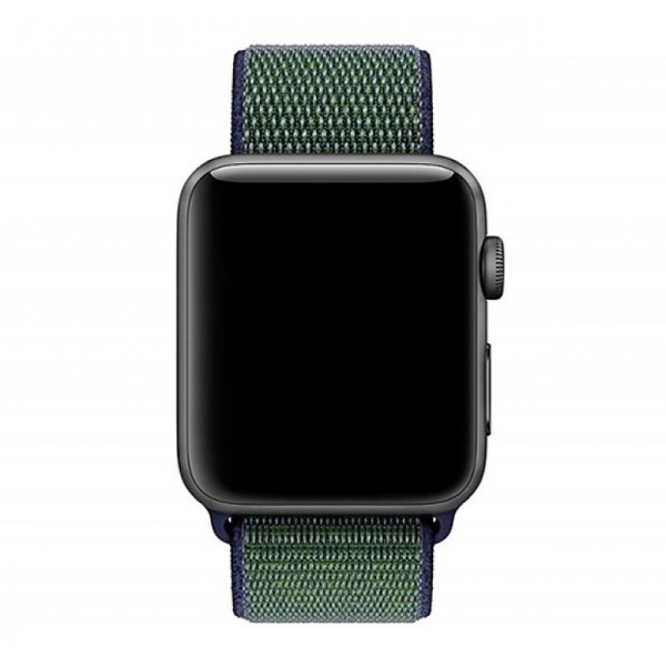 Ремешок для Apple Watch 38/40/41mm Nylon Loop Black Green