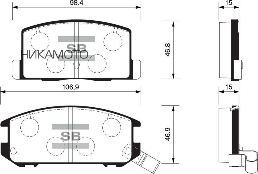 SANGSIN BRAKE SP1437 Колодки тормозные TOYOTA AVENSIS/CAMRY/CARINA/CELICA/COROLLA 86-03 задние