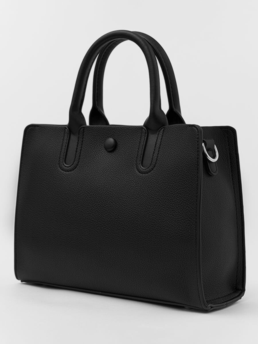 фото Сумка тоут маленькая через плечо черная