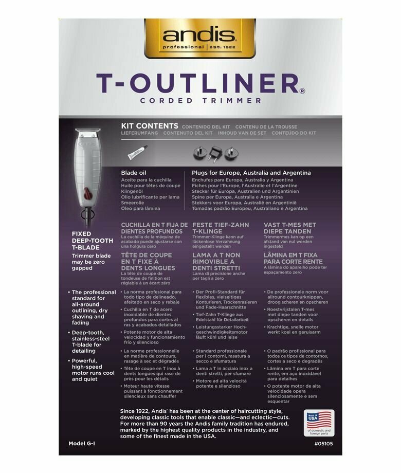 Триммер ANDIS T-Outliner GI, серый [05105] - фото №15