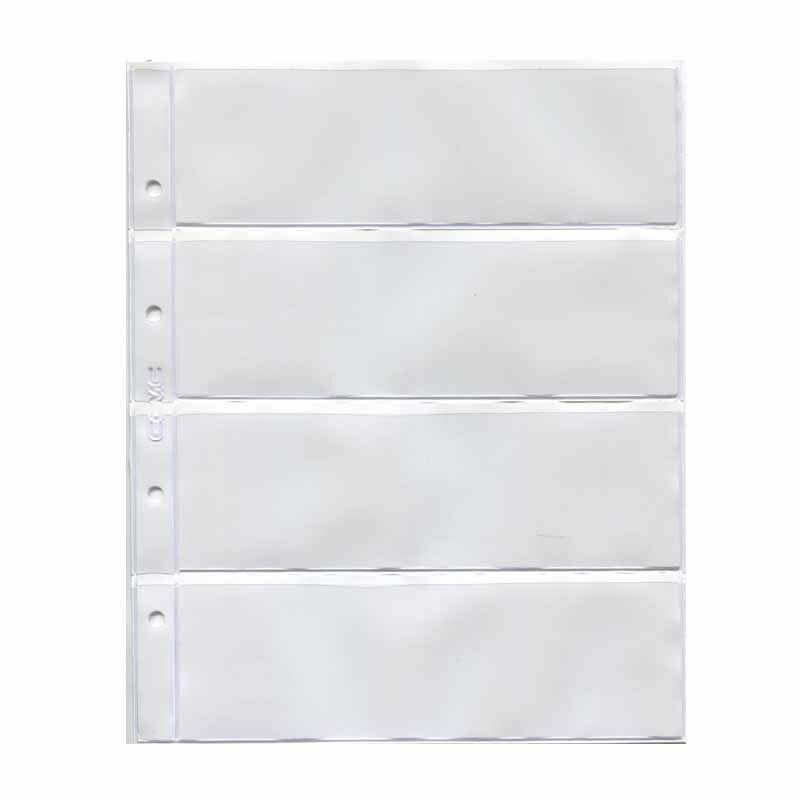 фото Комплект листов на белой основе двусторонний для бон и марок на 8 ячеек по четыре ячейки с каждой стороны. Формат "OPTIMA" (5 шт.). Сомс